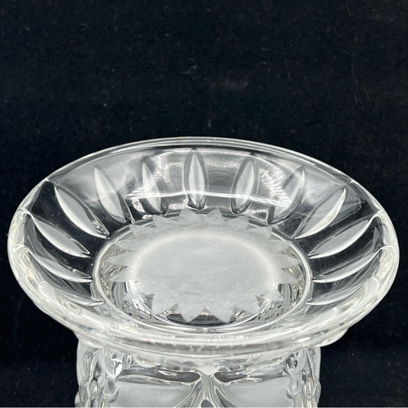 Gorham Angels Of Peace Crystal Pillar Candle Holder Frosted Germany Christmas - Picture 3 of 13